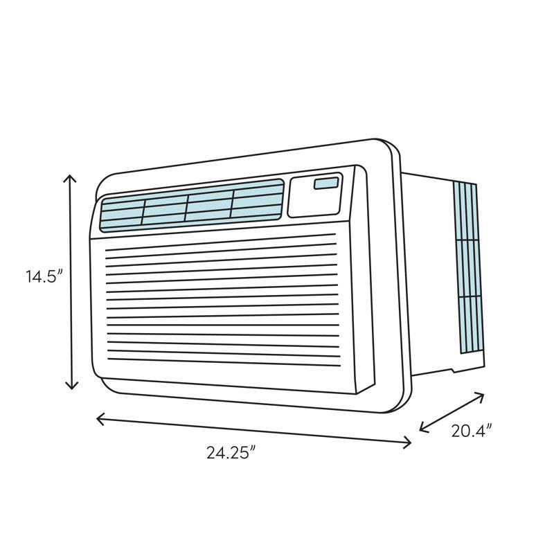 Koldfront 8000 BTU Through The Wall Air Conditioner for 350 Square Feet
